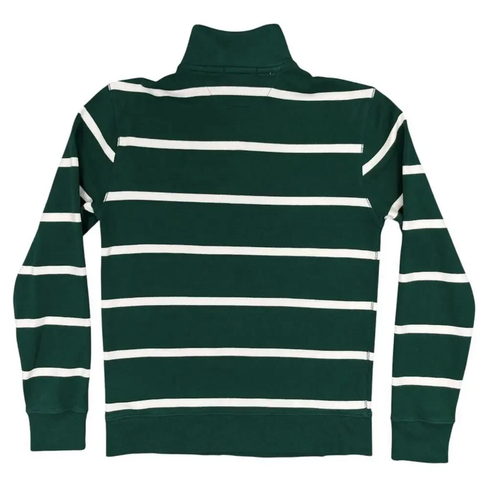 Polo Ralph Lauren Kids Boys Large 14-16 Quarter Zip Sweatshirt Striped Green